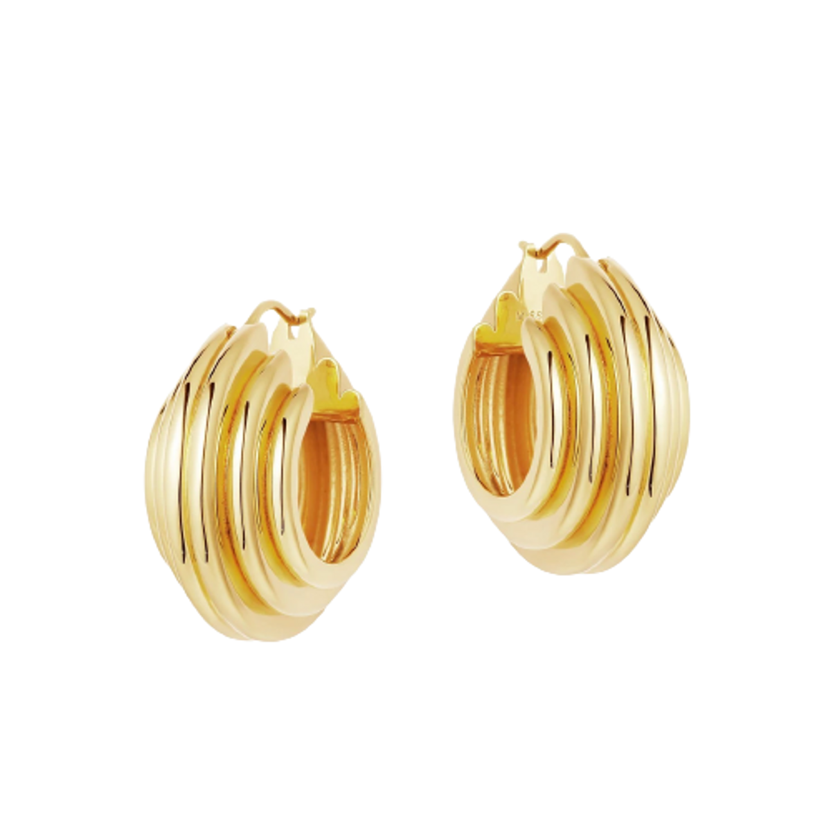 Missoma Lucy Williams Gold Medium Ridge Hoop Earrings