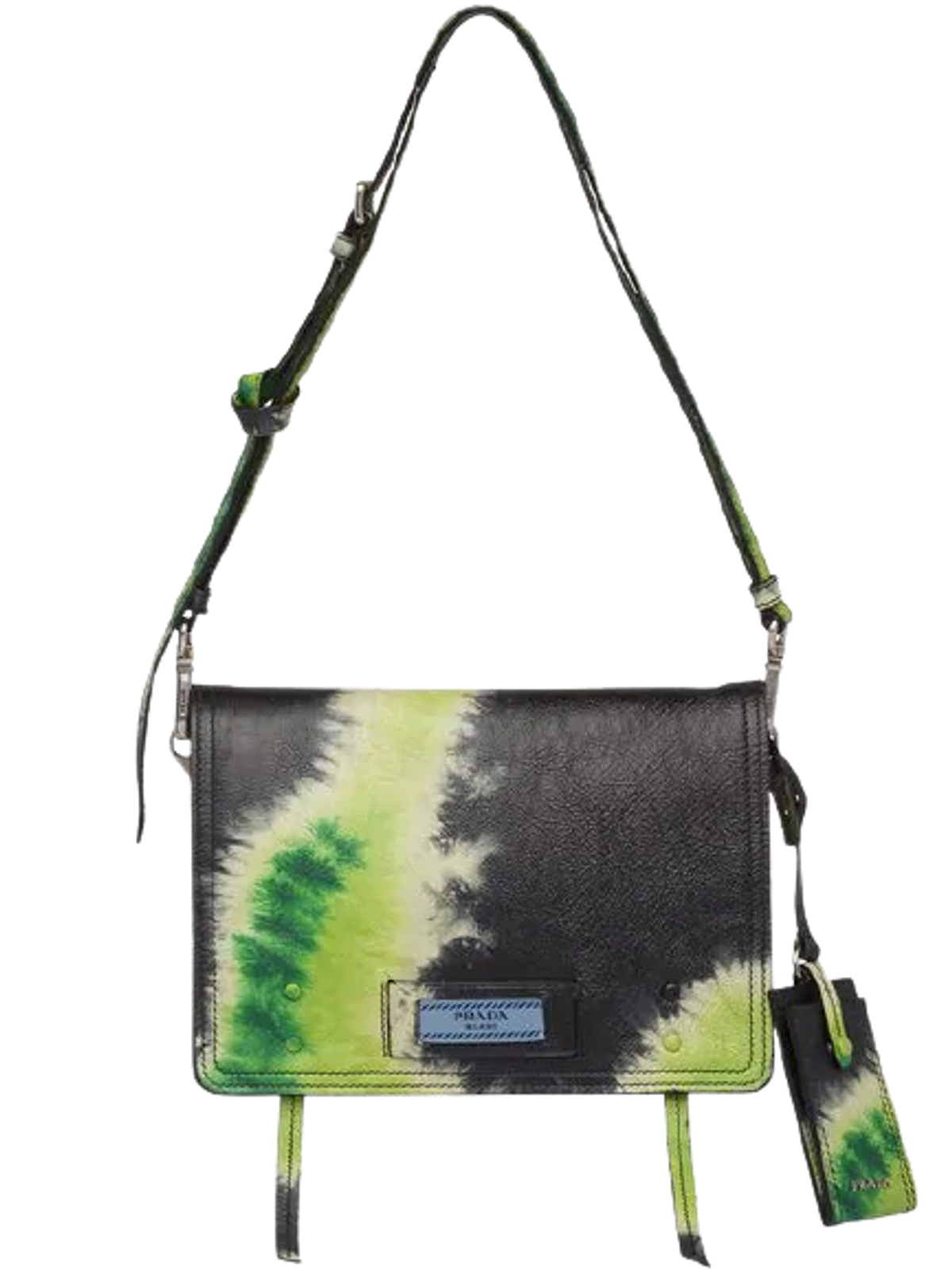 Prada Etiquette With Tie Dye Print Black Bag
