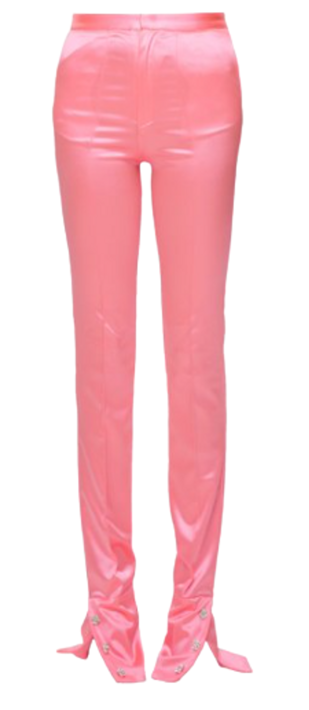 Mach & Mach Pink Stretchy With Crystal Buttons Pants