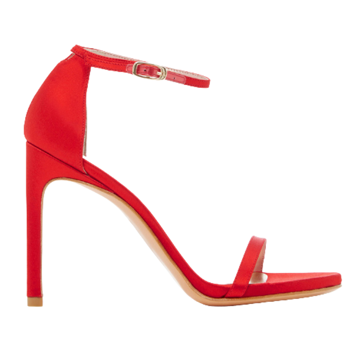 Stuart Weitzman Nudist Song Satin Red Sandals