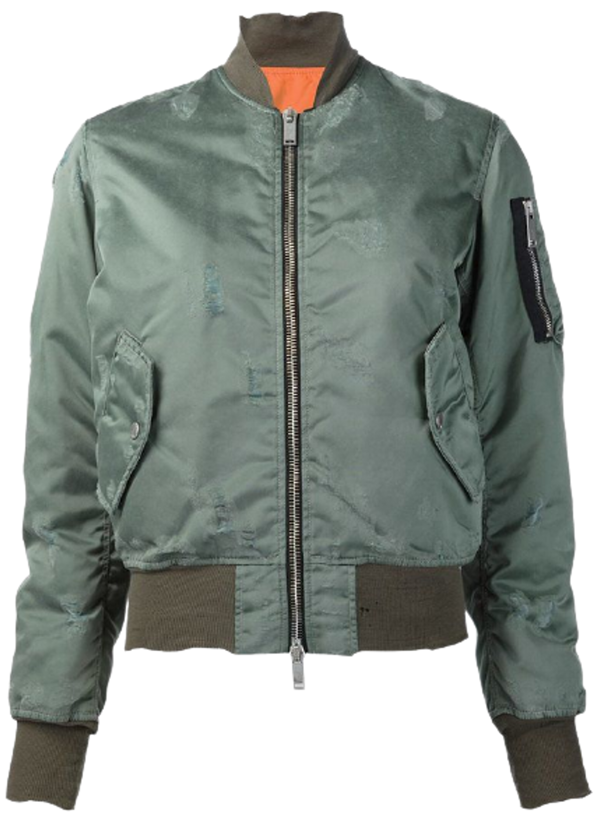 Unravel Project Structured Shoulder Bomber Green Jacket