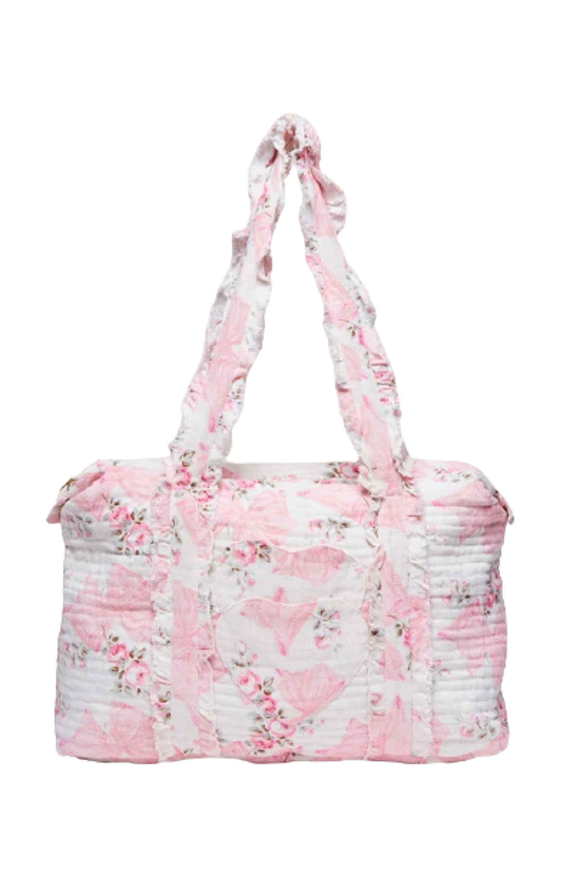 LoveShackFancy Davie Weekender Pink Mint Bag