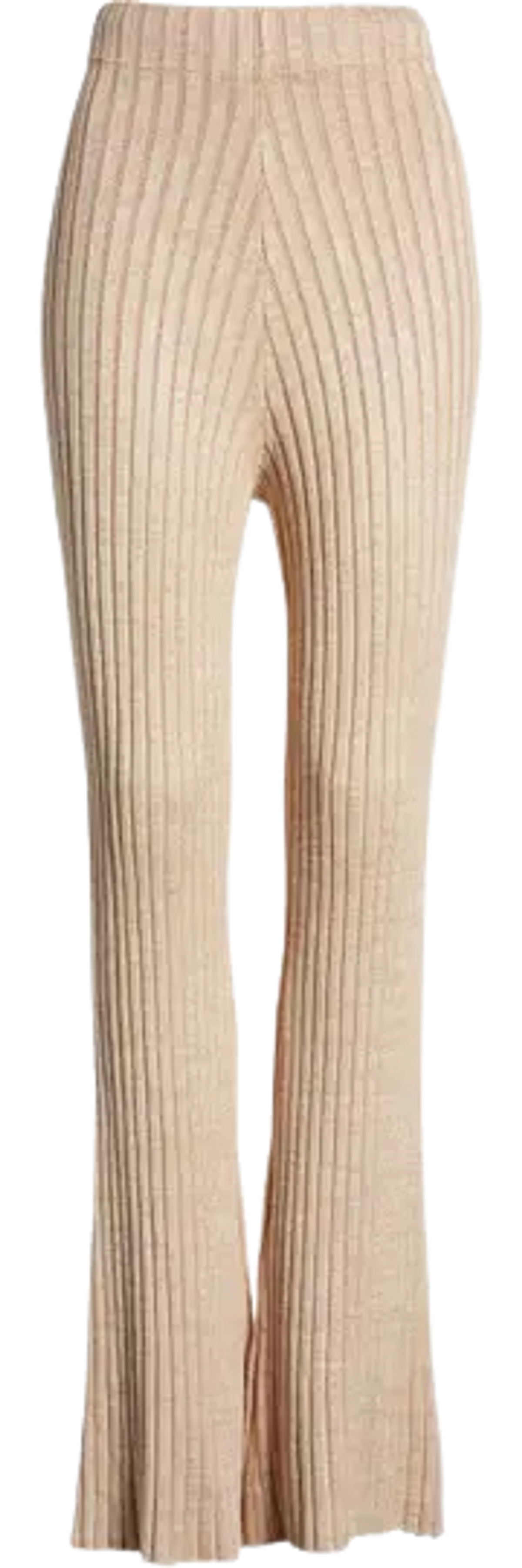 Afrm Theodore Knit Flare Leg Marled Sand Pants
