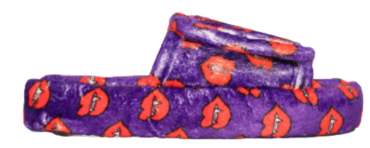 Natasha Zinko Fang Print Touch Strap Purple Slides