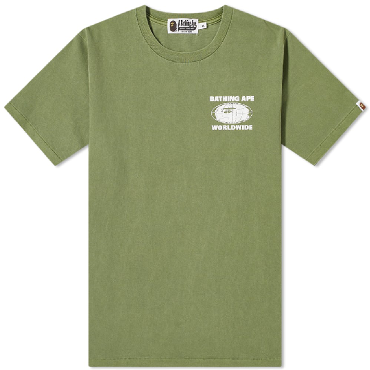 Bape Worldwide Overdye Tee In Green