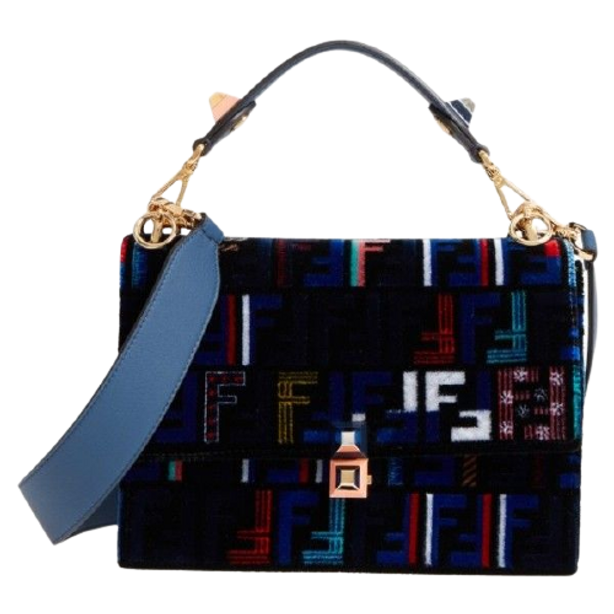 Fendi Kan Tappetino Velvet Shoulder Bag