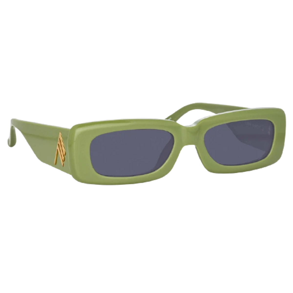 The Attico × Linda Farrow Mini Marfa Green Sunglasses