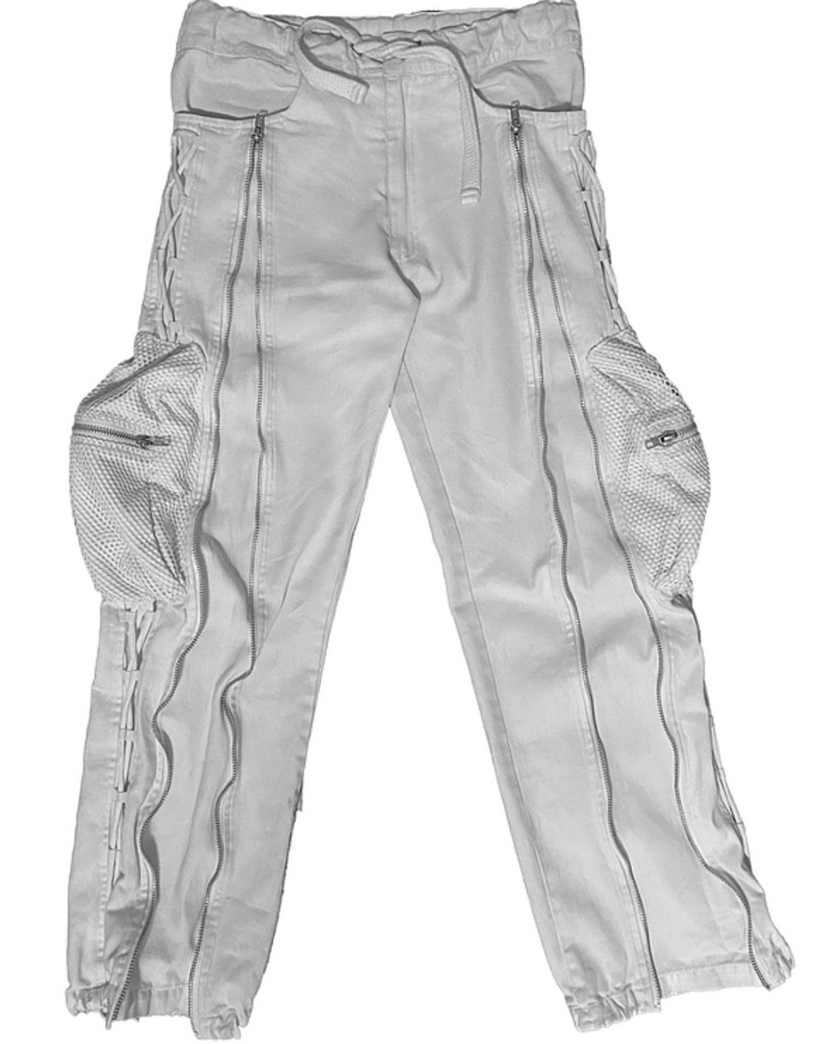 Human Nature White Mesh Cargo Pants