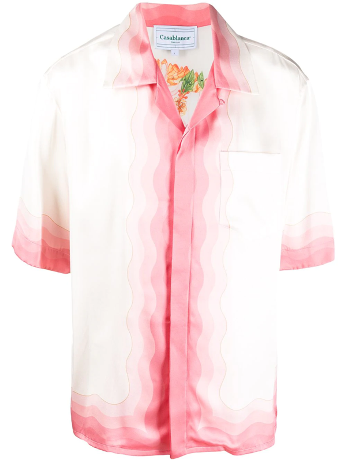 Casablanca Kapalia Wave Print Silk Twill Shirt