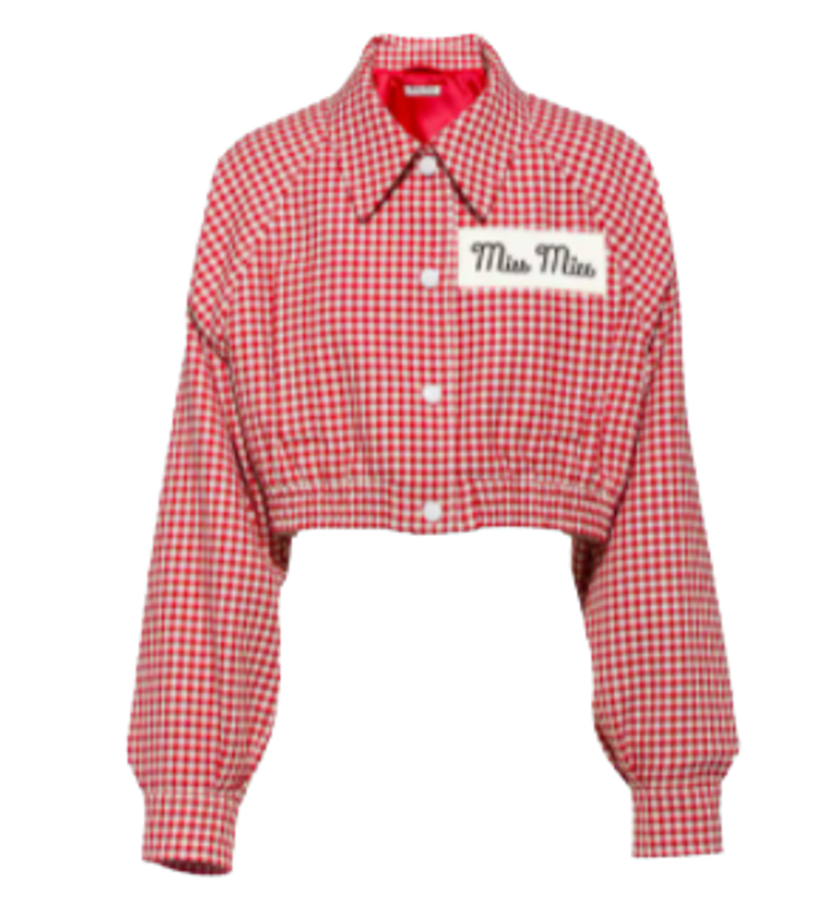 Miu Miu Gingham Check Twill Blouson Shirt