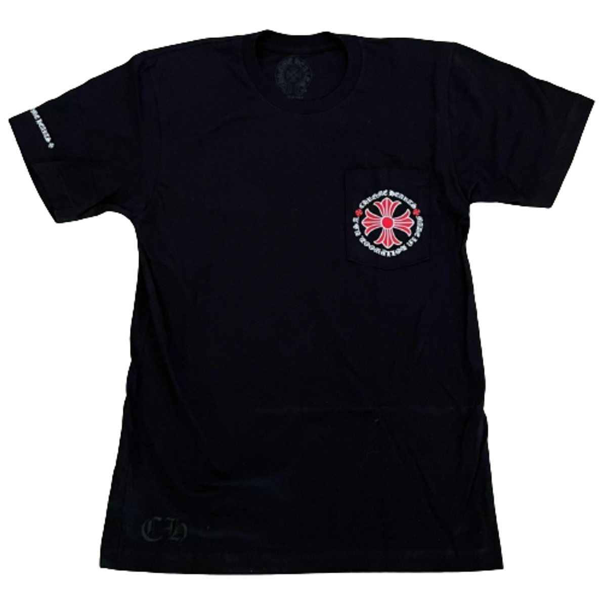 Chrome Hearts Red Plus Logo Black T-Shirt