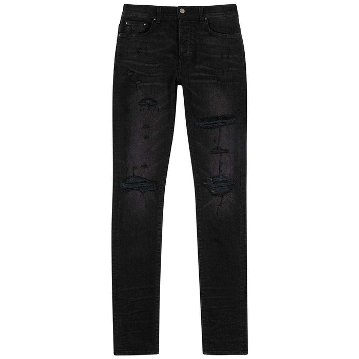 Amiri Thrasher Plus Black Distressed Skinny Jeans