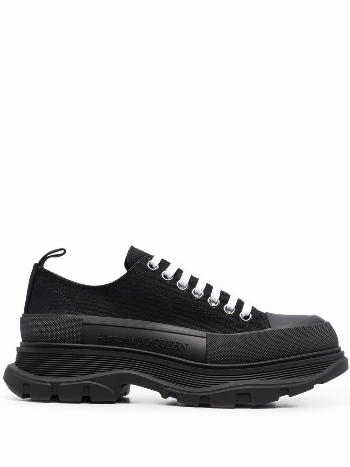 Alexander McQueen Black Tread Slick Lace Up Sneakers