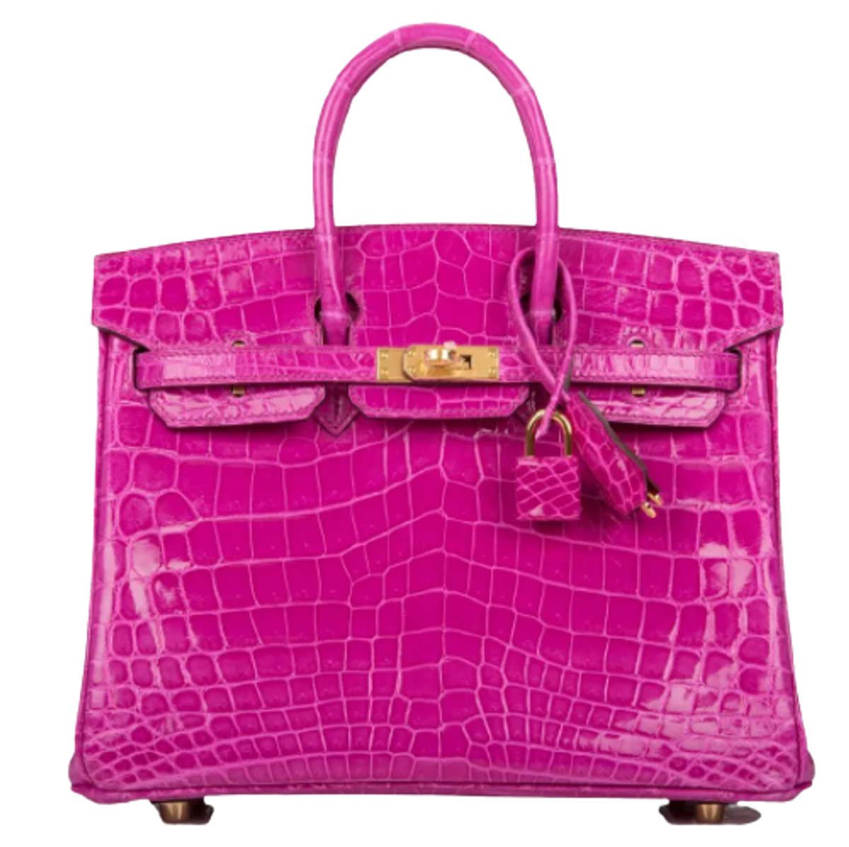 Hermes Pink Shiny Niloticus Crocodile BirkinPalladium Hardware Bag