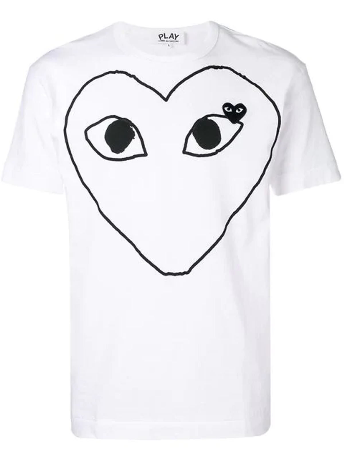 Comme Des Garcons Play T-Shirt With Hearts Print In White