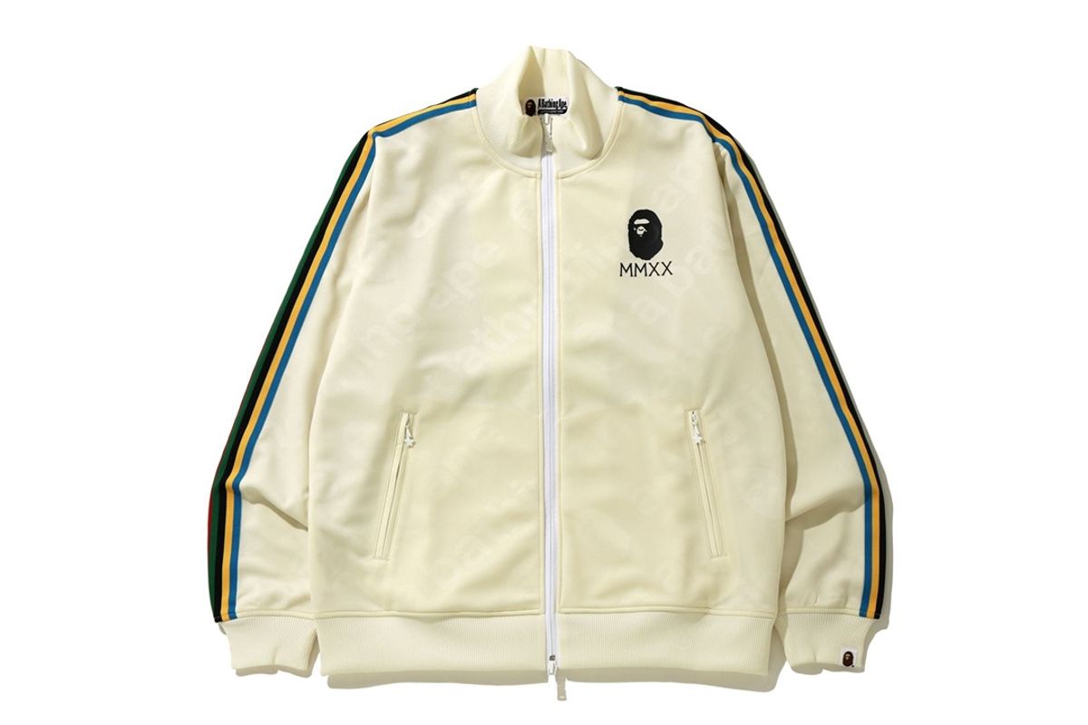 Bape A Bathing Ape Line Sleeve Jersey Top Ivory Track Jacket