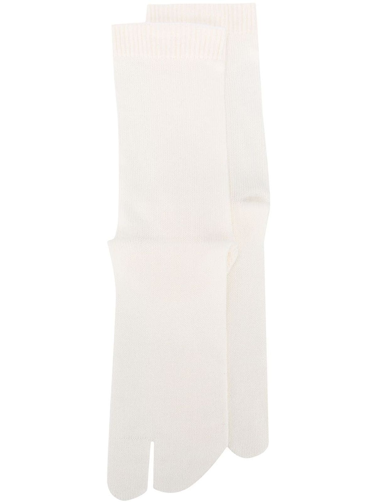 Maison Margiela Tabi Split-Toe Cotton-Blend Jersey White Socks