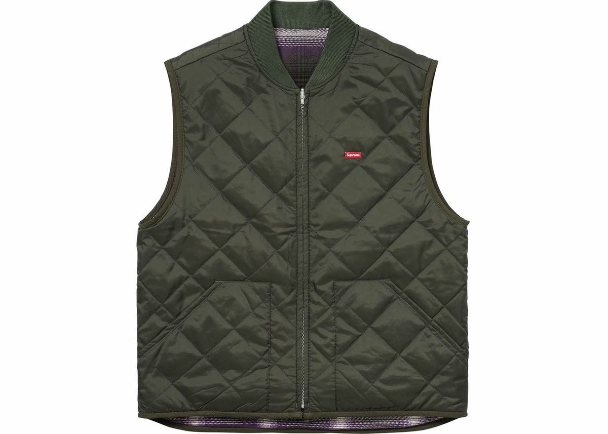 トップス Supreme Reversible Shadow Plaid Vest M Supreme Reversible Shadow Plaid Vest (FW17) - $158