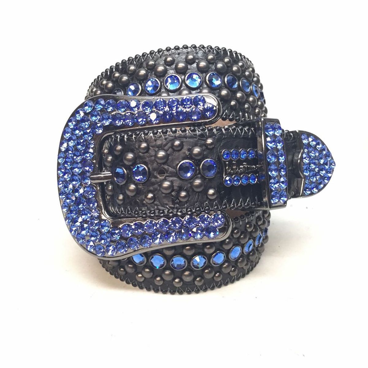 B.B. Simon Blue & Black Crystal Belt