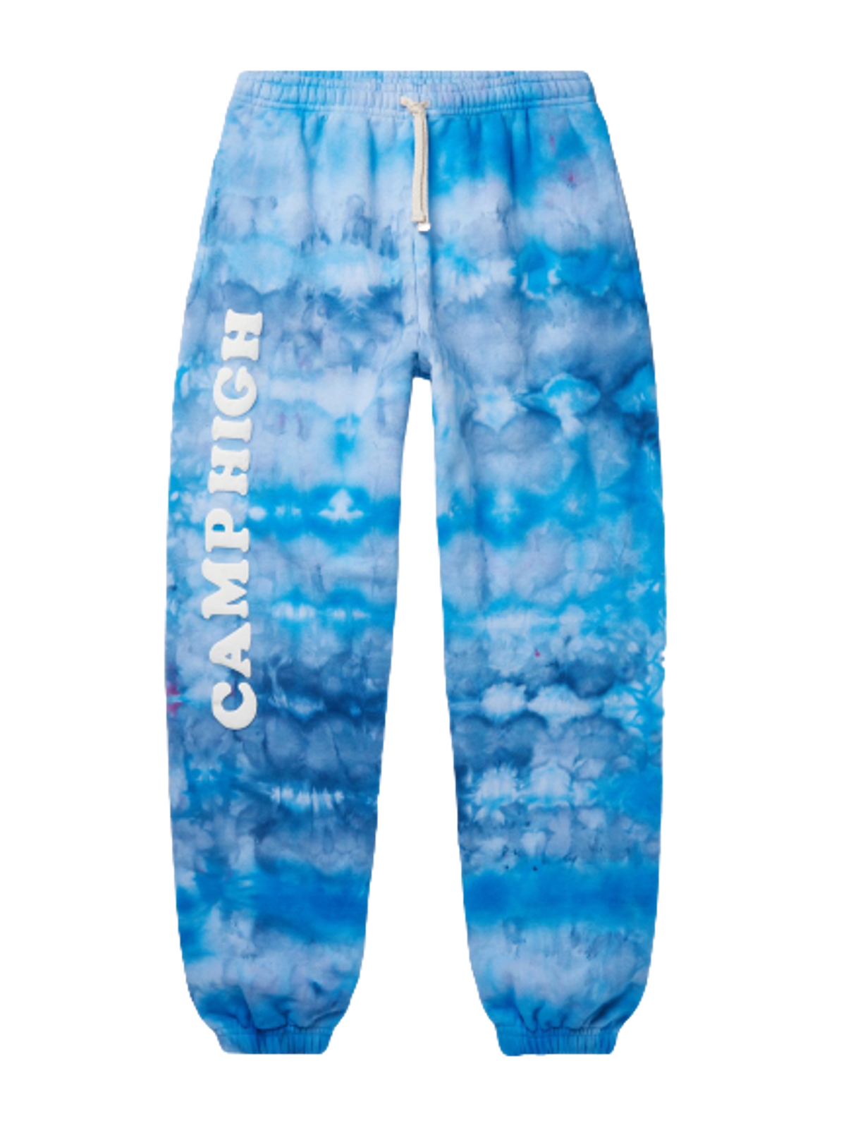 Camp High Santa Monica Tie-dyed Cotton-jersey Track Pants In Blue