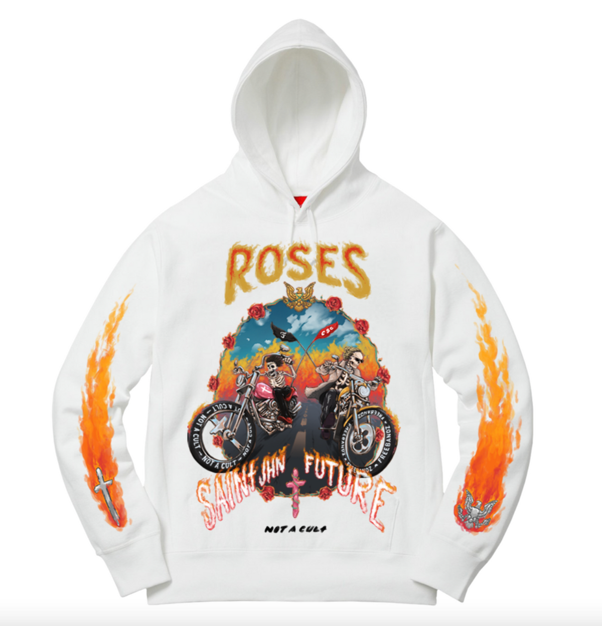 Christian Sex Club Not A Cult x Freebandz Roses White Hoodie