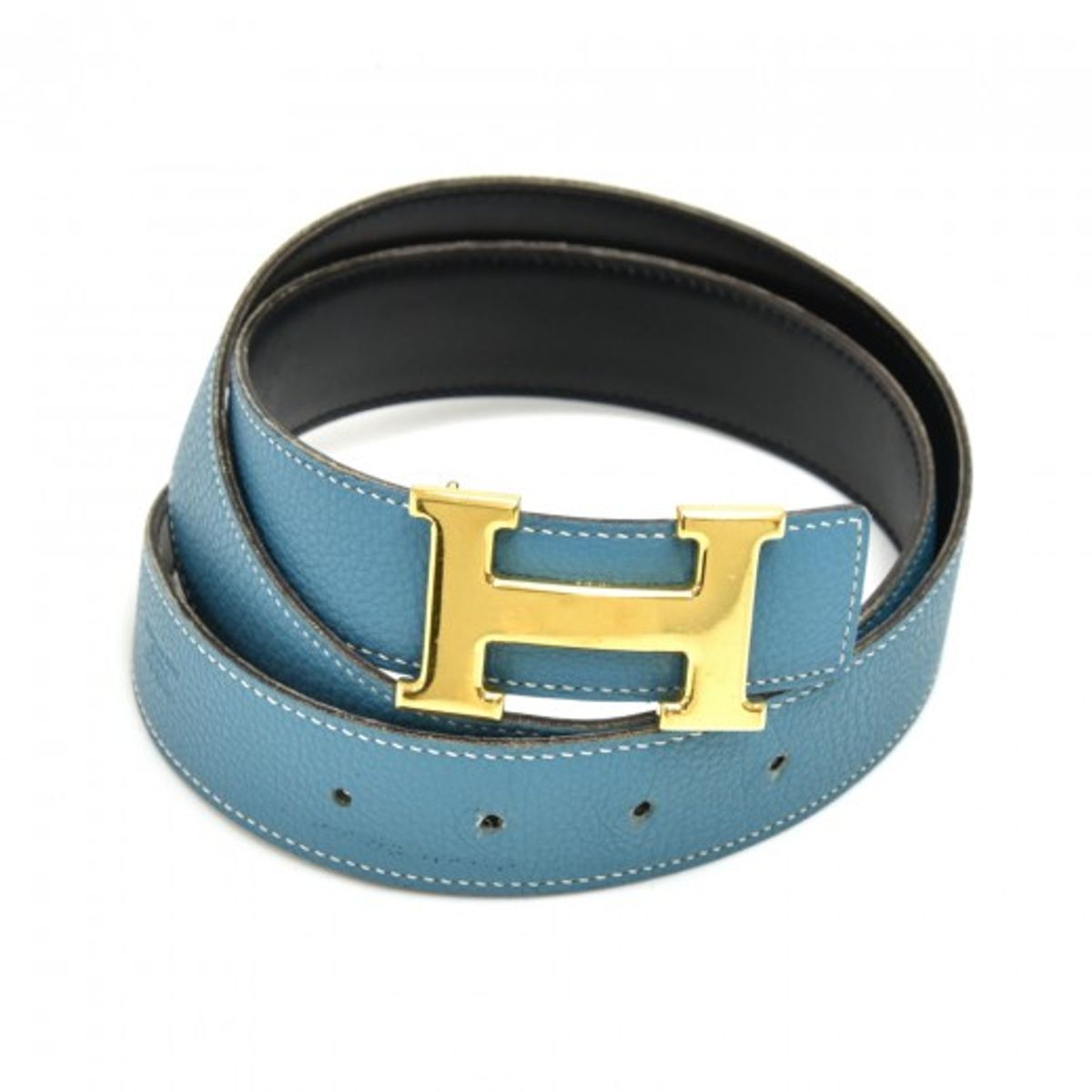 Hermes H Belt Buckle & Reversible Leather Strap Belt