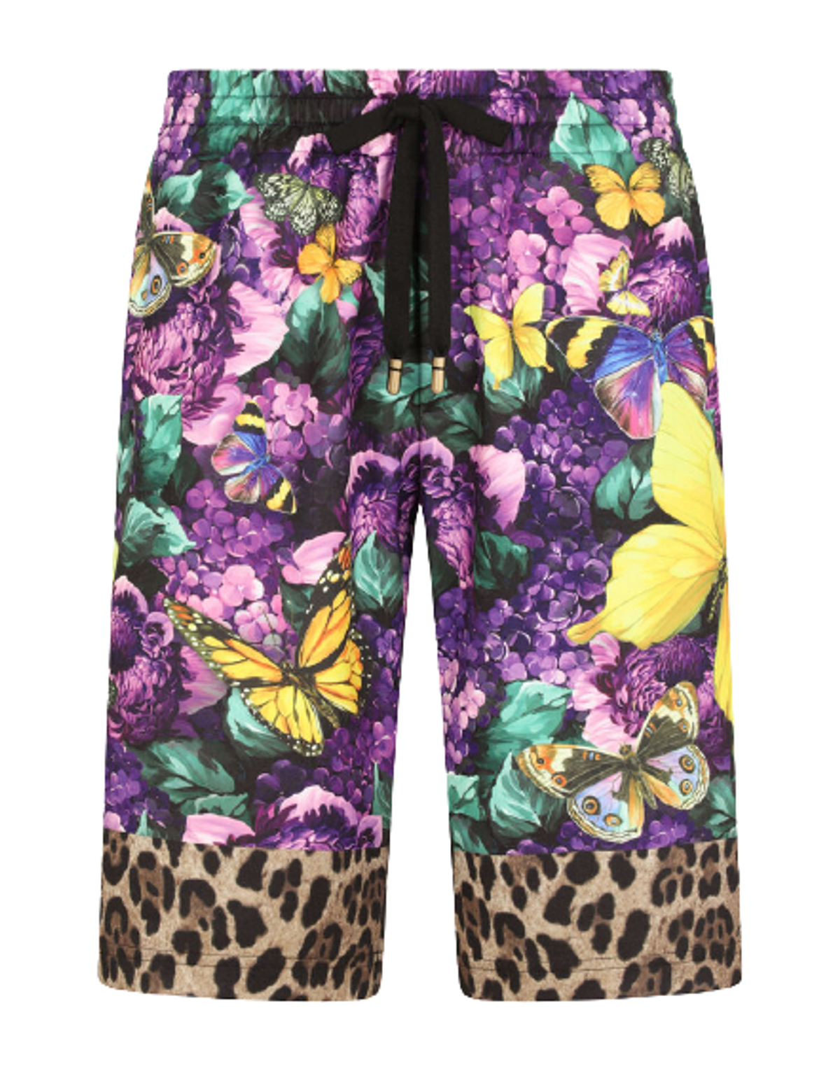 Dolce & Gabbana Butterfly Print Jersey Jogging Purple Shorts