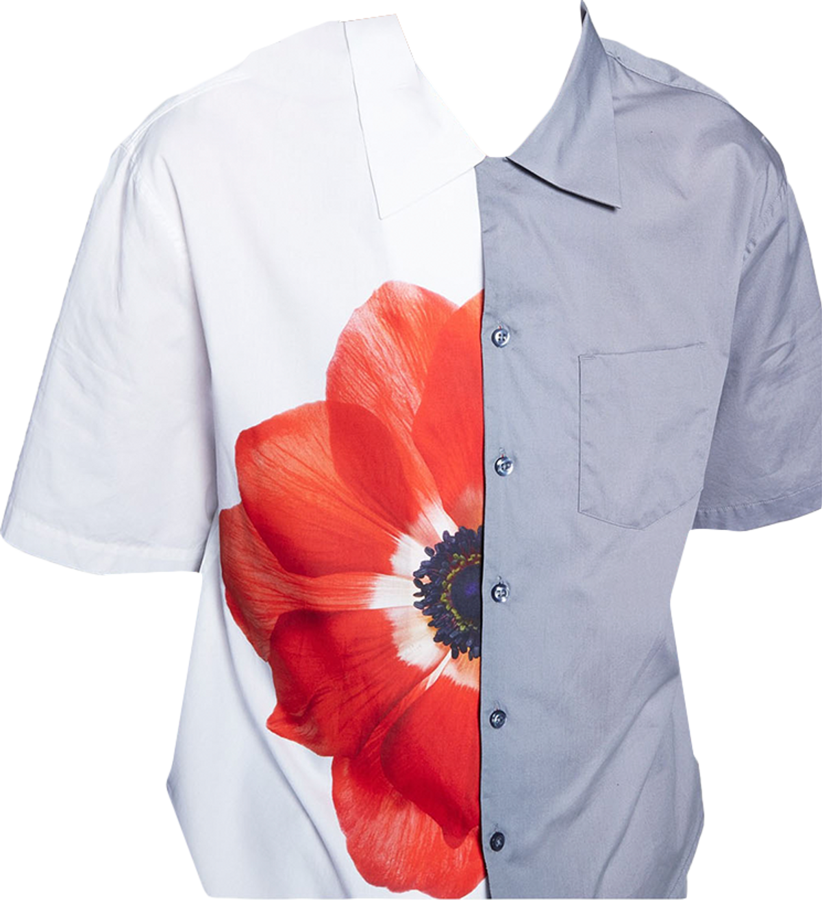 Macys Regular Fit Stretch Colorblocked Floral Bowling Shirt