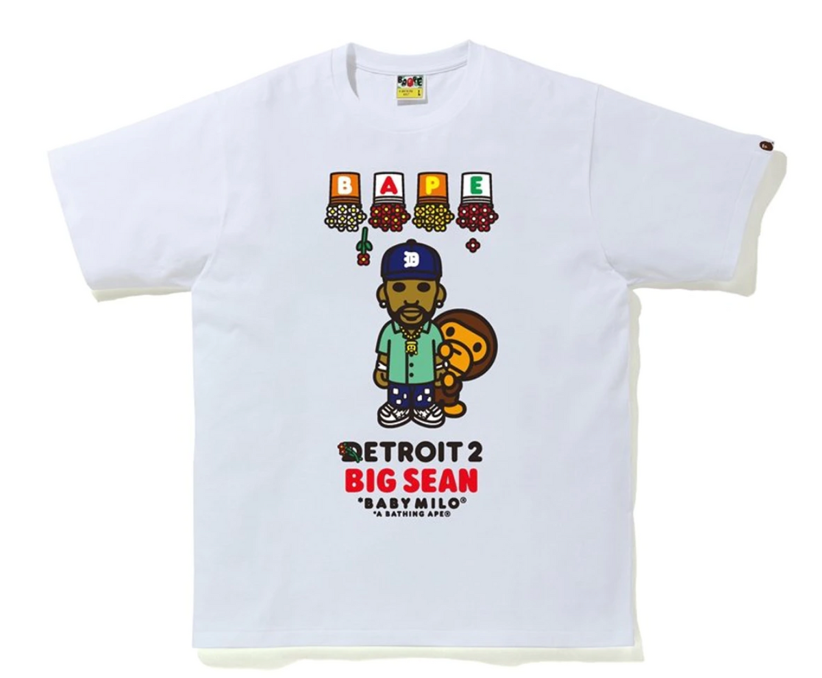 Bape × Big Sean Merch Detroit 2 Baby Milo White T-Shirt