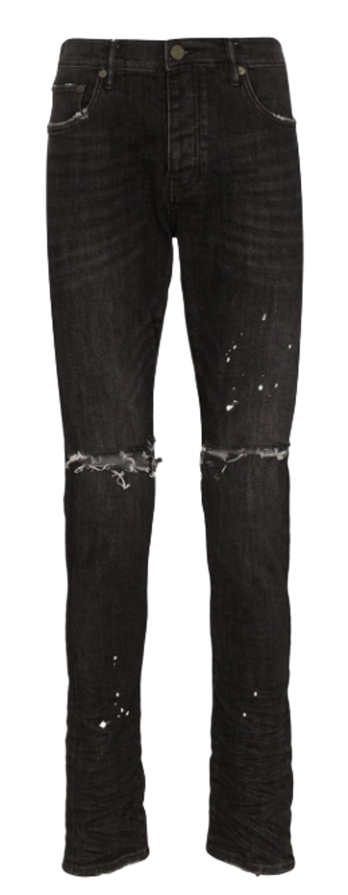 Purple Brand P001 Reflective Paint Splatter Skinny Black Jeans