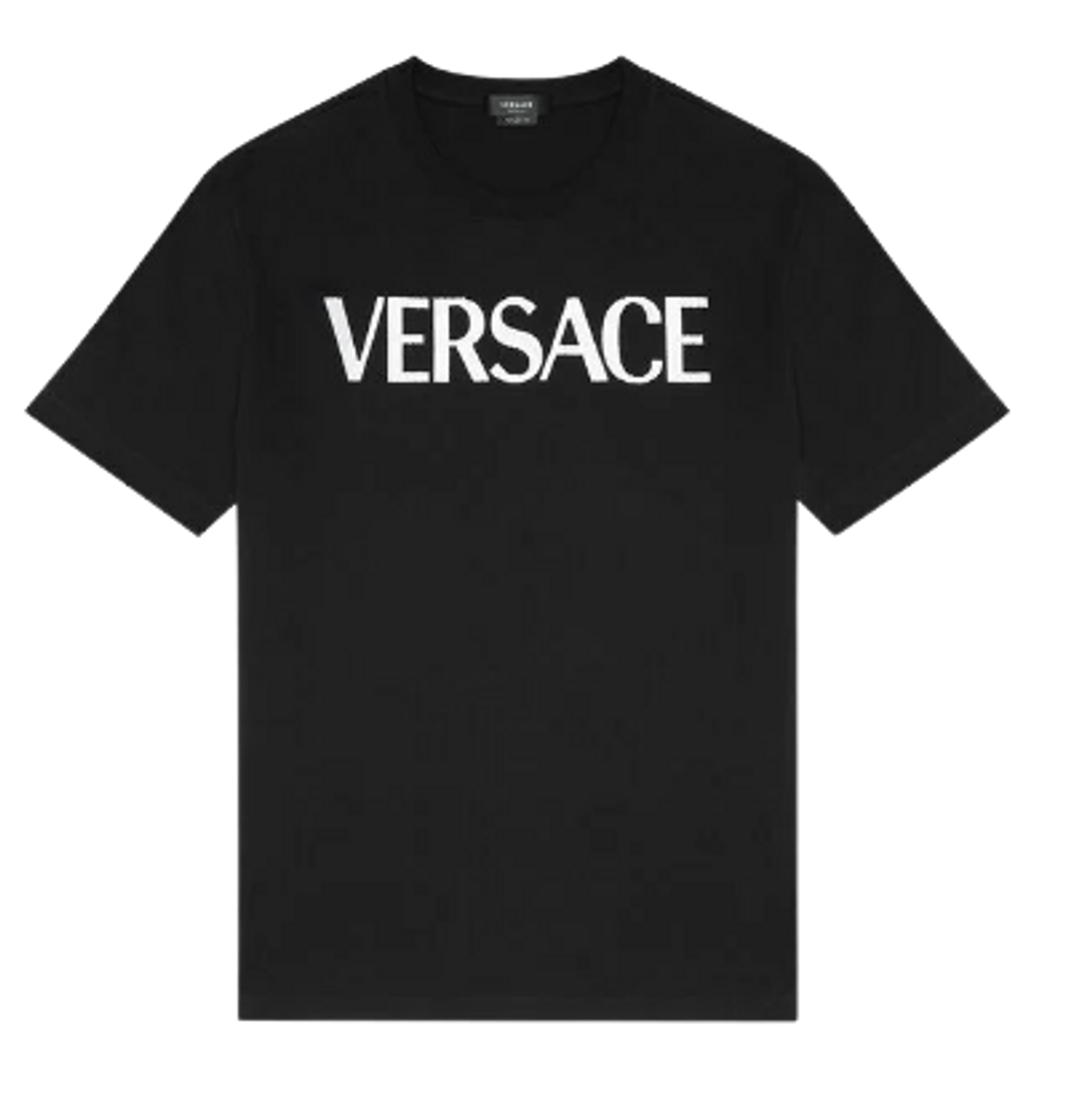 Versace Black Logo Embroidered T-Shirt