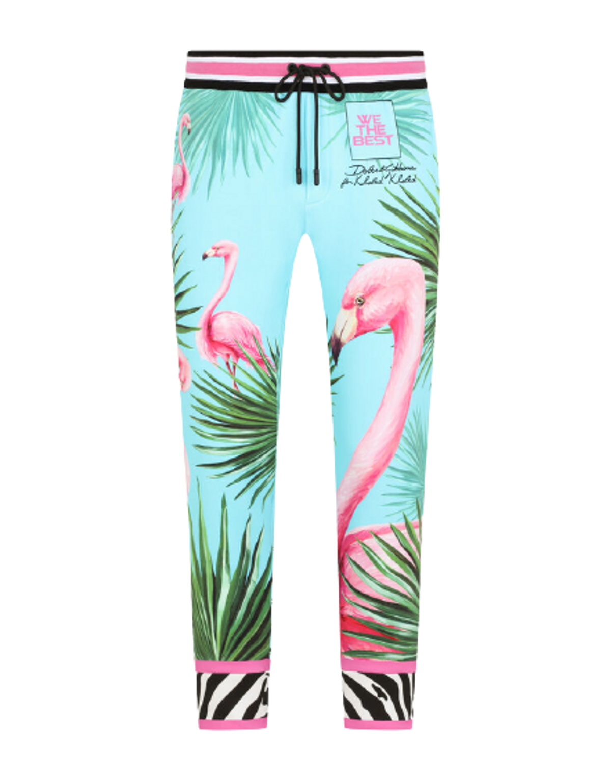 Dolce & Gabbana Jersey Flamingo Print Multicolor Jogging Pants