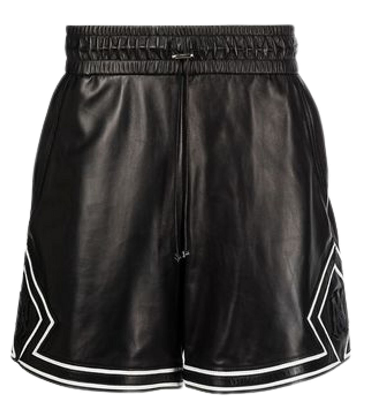 Amiri Applique Logo Leather Black Shorts