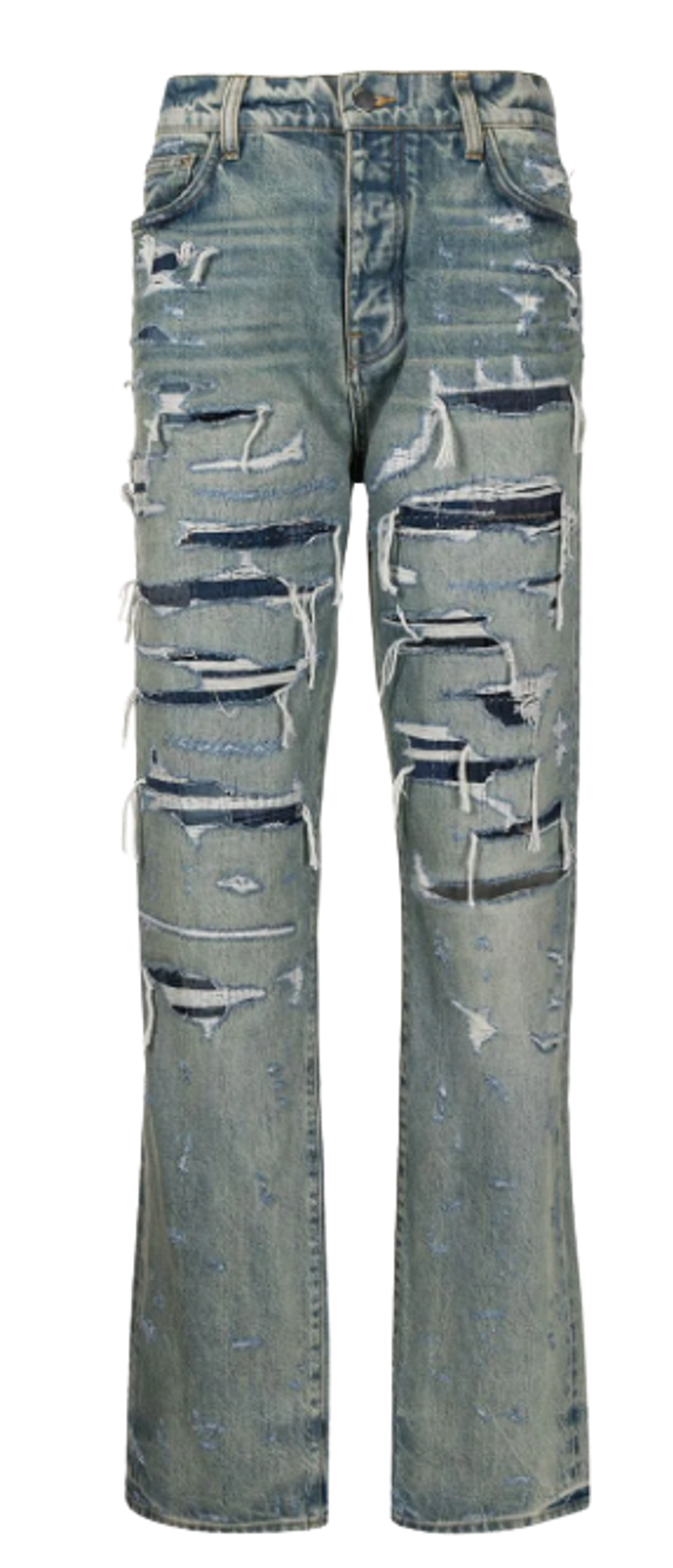 Amiri Distressed Straight Leg Jeans