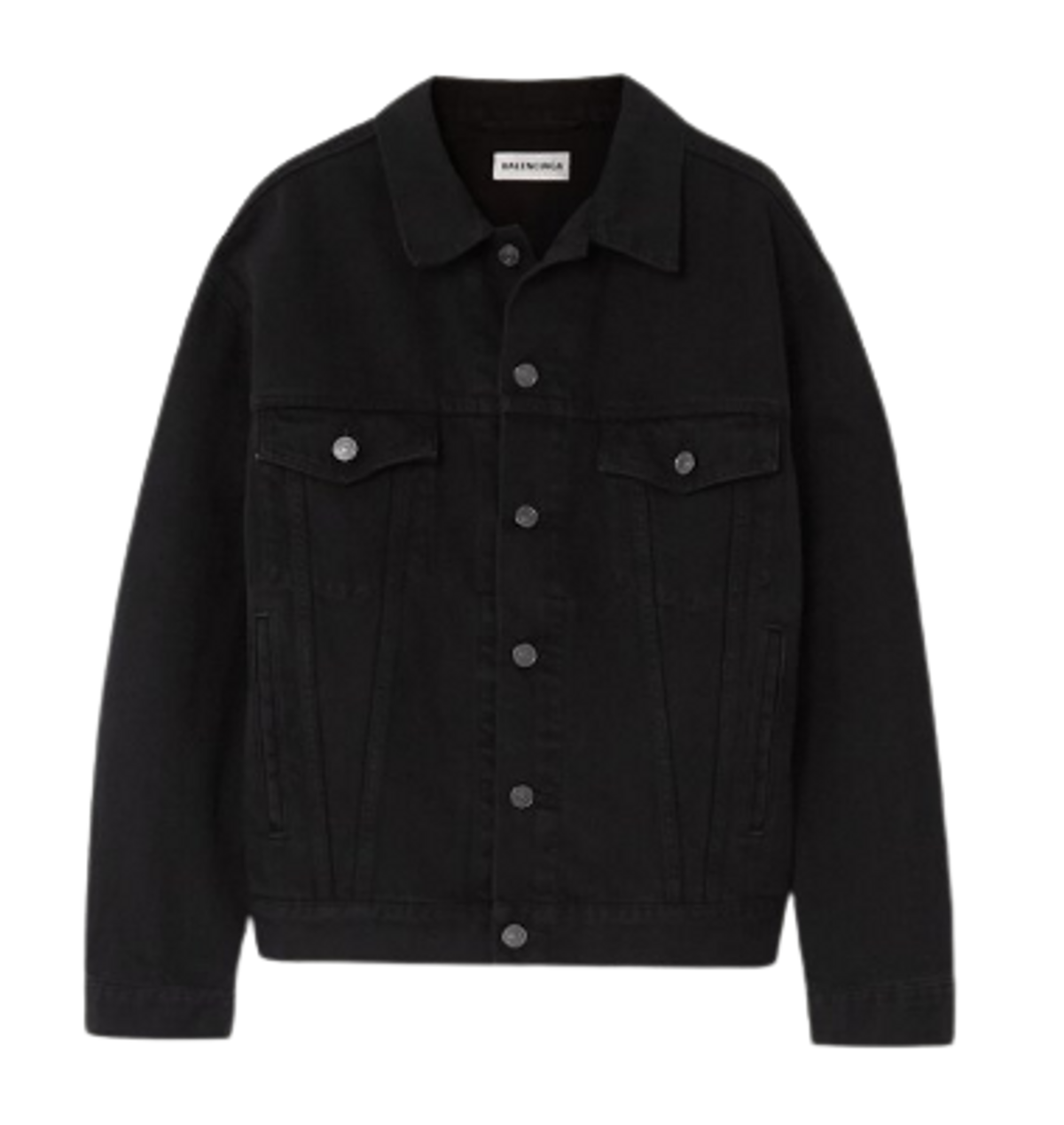 Balenciaga Black Oversized Crystal Embellished Denim Jacket
