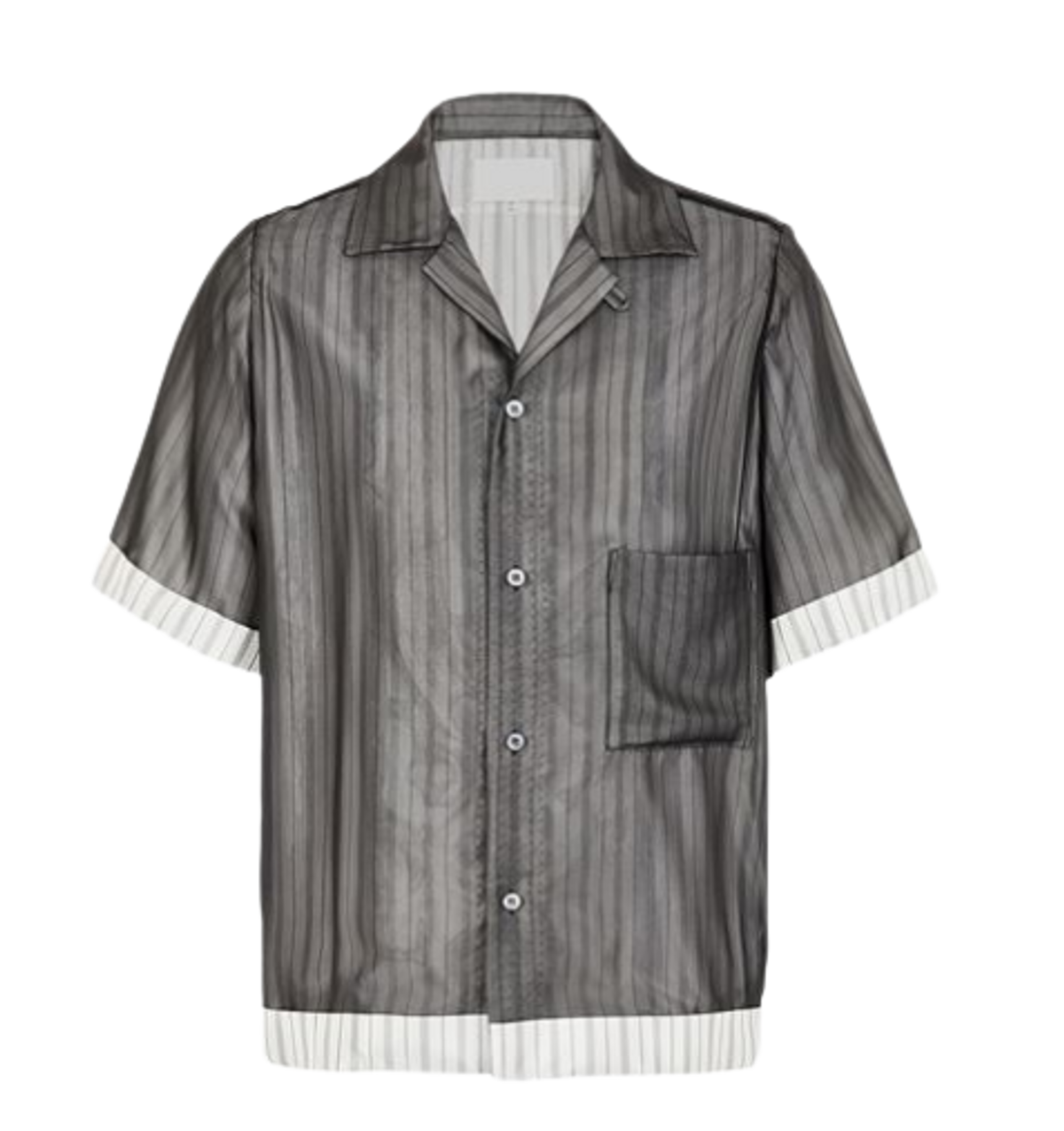Maison Margiela Pinstripe Chiffon Silk Shirt