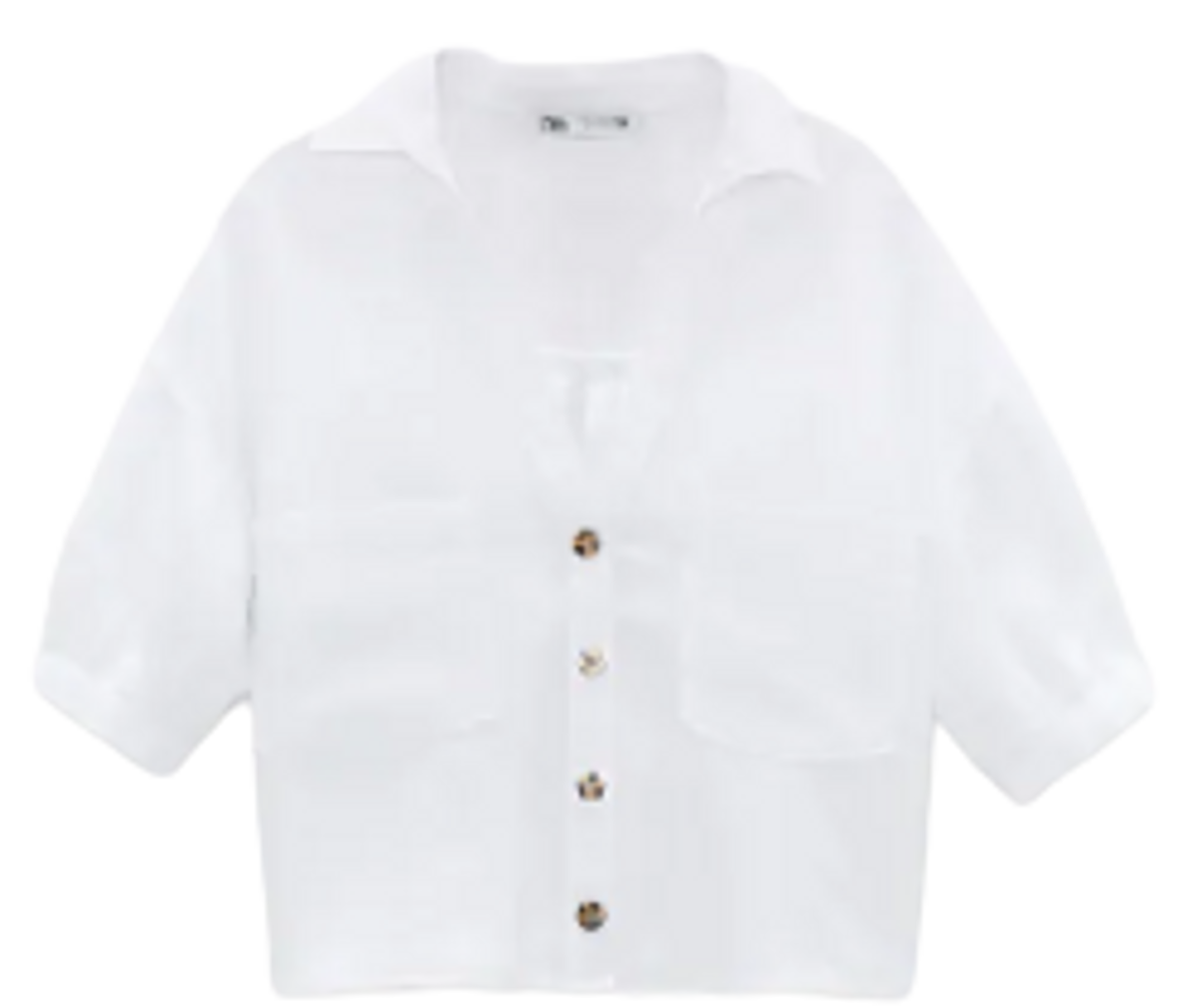 Zara Cropped Linen White Shirt WHAT’S ON THE STAR?