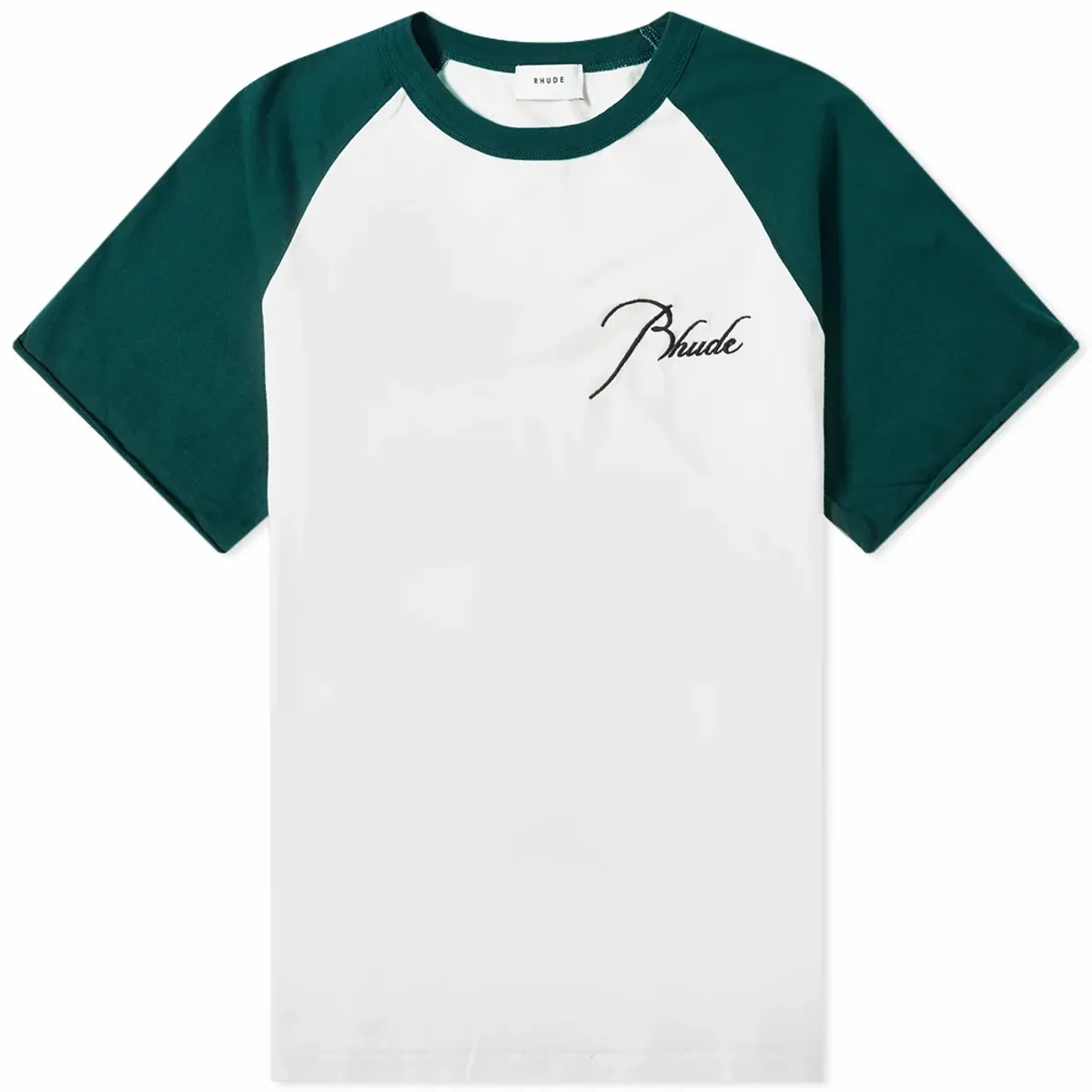 Rhude Raglan Emerald Green & White T-Shirt