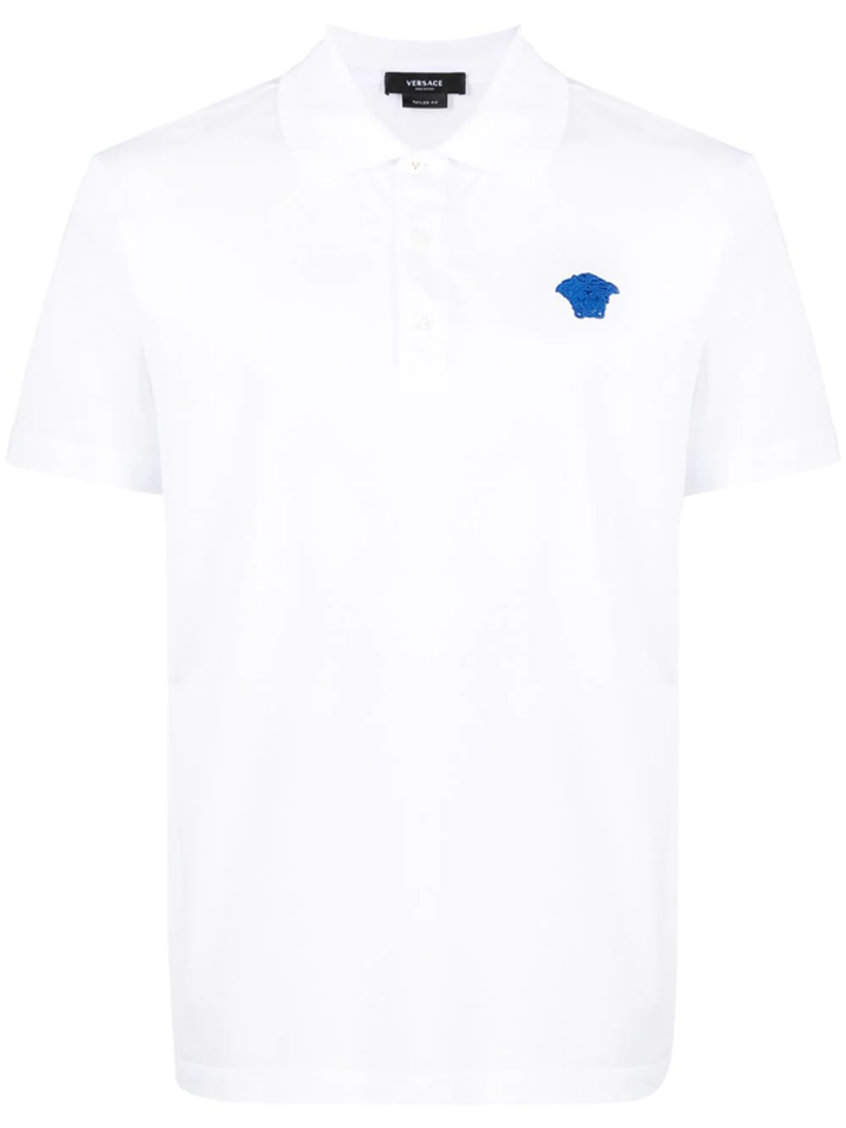 Versace Logo-Patch White Polo Shirt