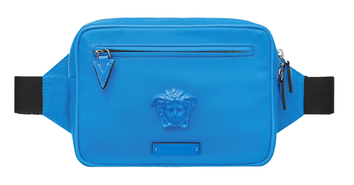 Versace Medusa Navy Nylon Belt Bag Waist Fanny Pack Purse