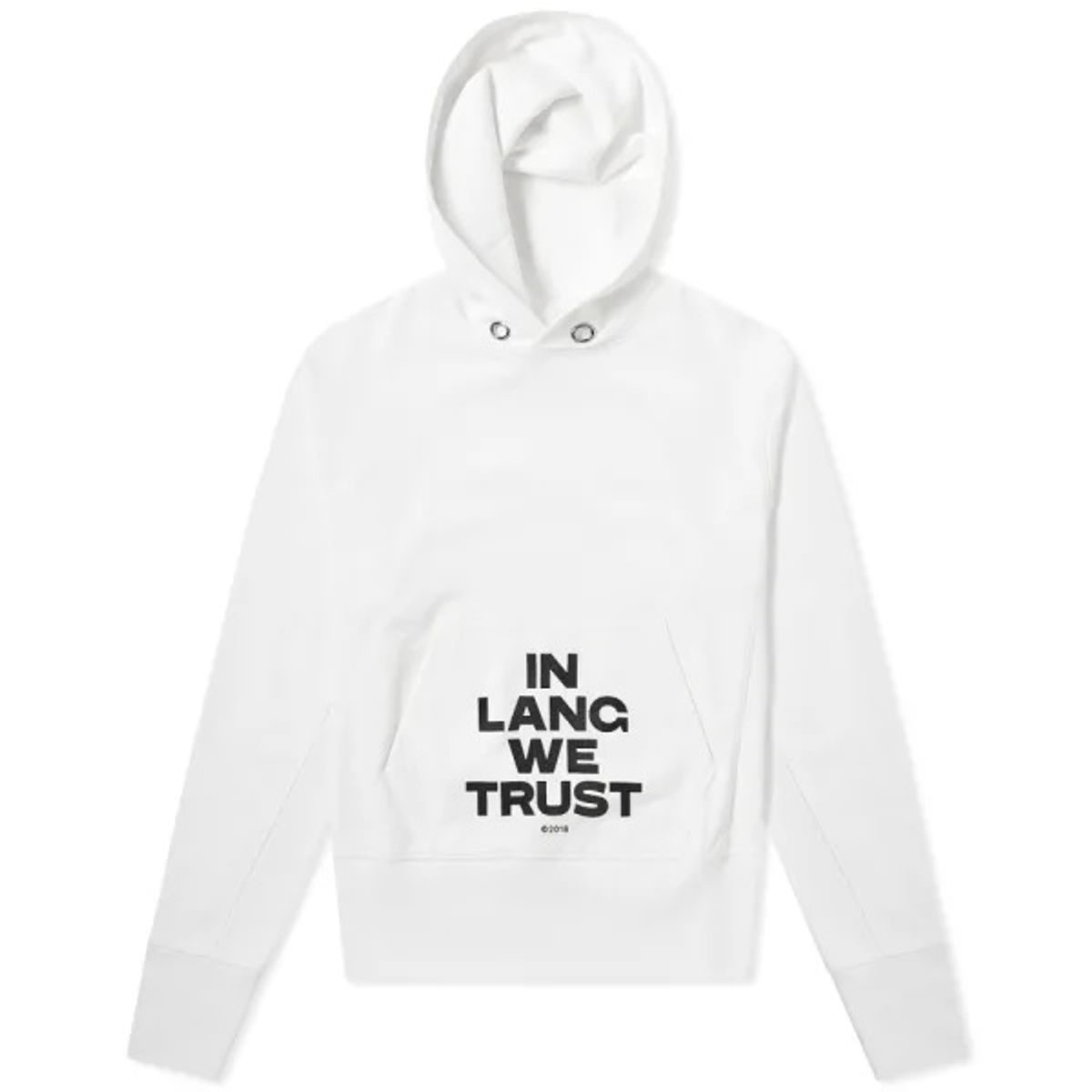 Helmut Lang In Lang We Trust Slogan Print Hoodie