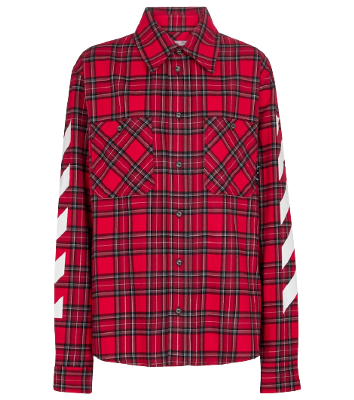 Off-White Diag Checked Cotton Red Shirt