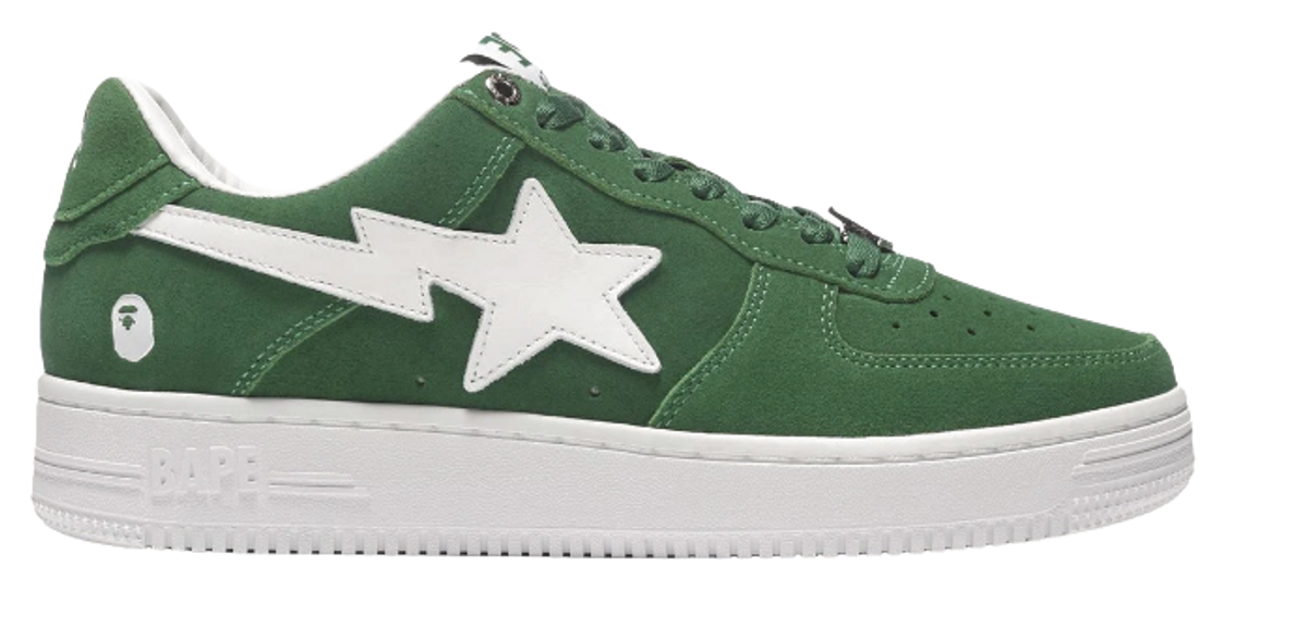 Bape Low Green Suede Sneakers