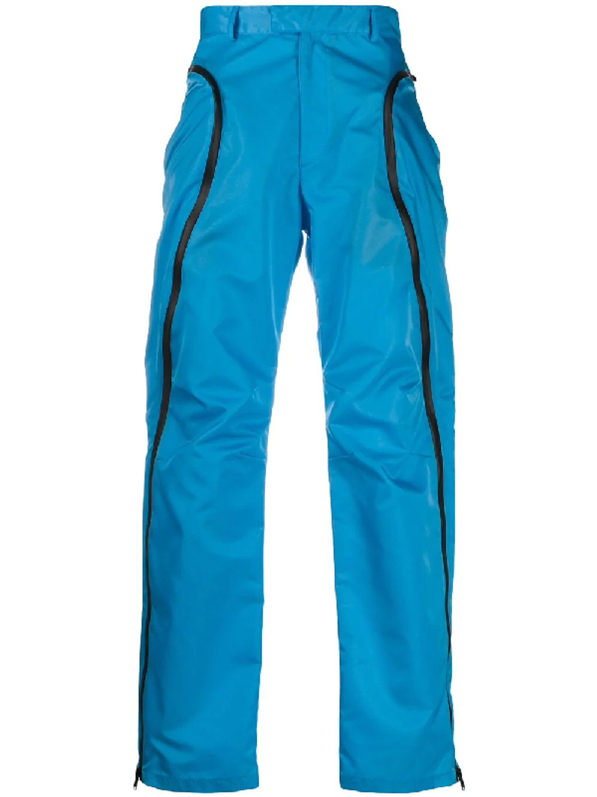 Bottega Veneta Nylon Straight Blue Leg Trousers