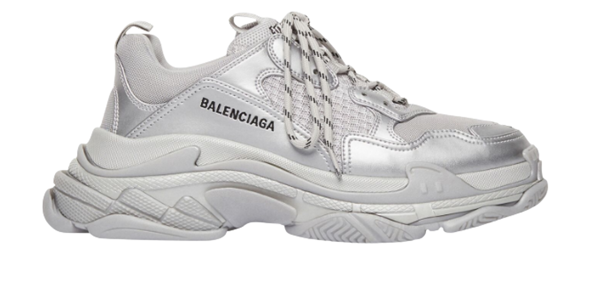 Balenciaga Triple S Silver Sneakers