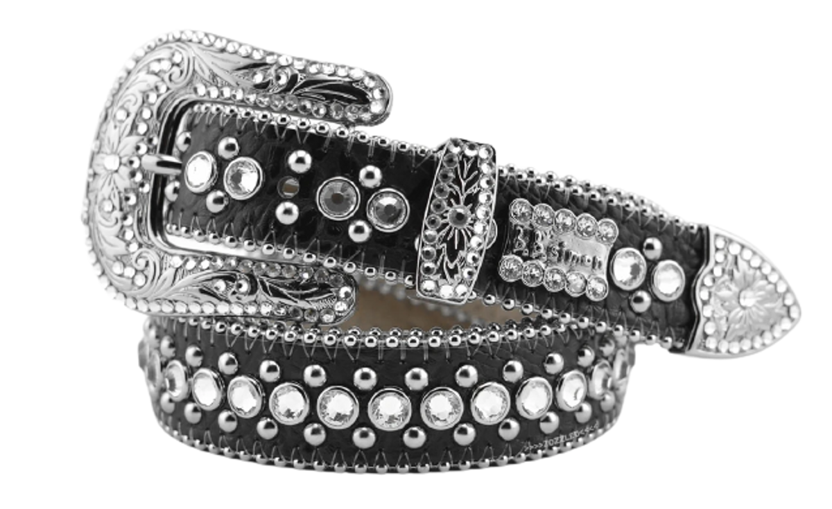 B.B. Simon Clear Crystal Black Belt