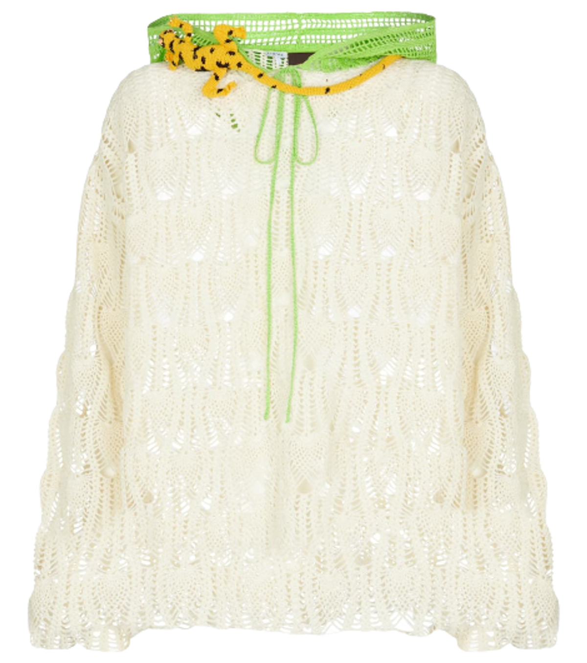Loewe Paulas Ibiza Crochet White Cotton Hoodie