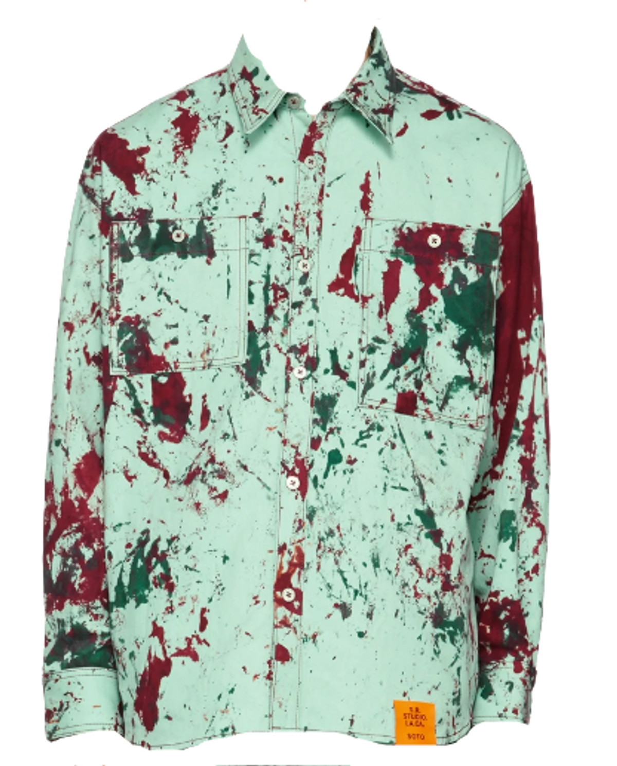 S.R. Studio. La. Ca. Exclusive Green Hand Dyed Soto Shirt