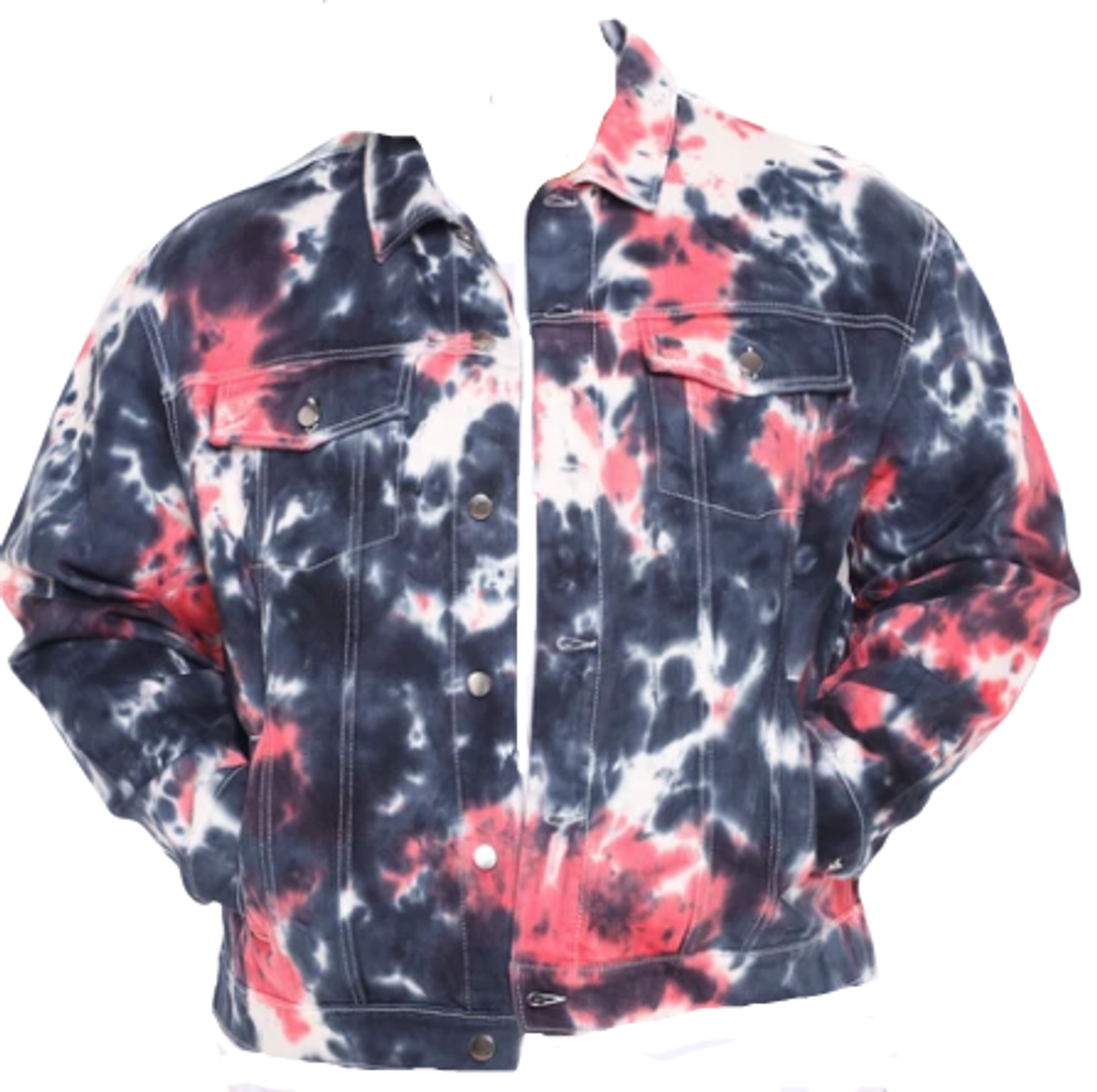 FashionNova Sinner Tie Dye Denim Jacket