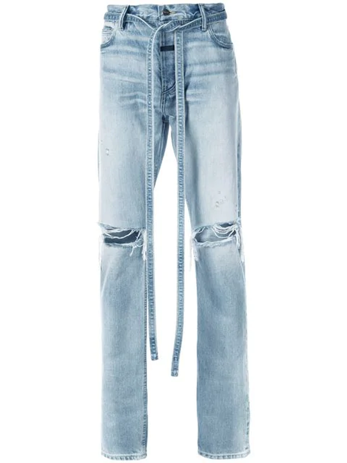 Fear of God Distressed Tie Waist Slim Blue Leg Jeans